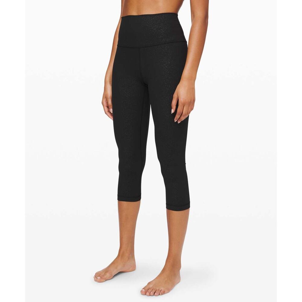 Lululemon Align Crop *21” Polar Shift Emboss Black - Size: 4